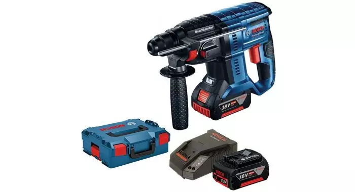 Marteau-perforateur Sans Fil BOSCH GBH 18V-21 - 2 Batteries 4.0 Ah + Chargeur + Coffret - 0611911102 1 Marteau-perforateur Sans Fil BOSCH GBH 18V-21 - 2 Batteries 4.0 Ah + Chargeur + Coffret - 0611911102