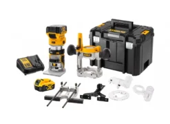 Affleureuse-défonceuse XR 18V 2 X 5Ah Li-ion DEWALT - Pince 6-8 Mm - En Coffret Tsatak Avec 2 Batteries 18V + Chargeur + Accessoires - DCW604P2-QW