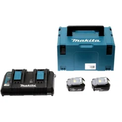 Pack Énergie MAKITA 18V Li-Ion + 2 Batteries 18V 4.0Ah + 1 Chargeur Double Avec Coffret MAKPAC - 197504-2