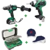 Lot De 2 Machines HITACHI - HIKOKI Perceuse Visseuse DS18 DBL2 5A + Visseuse à Chocs WH 18DSAL + Coffret De Percage Vissage + Casquette Euro 2016 - XX136NMWH