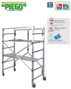 Échafaudage Complet Alu FACAL Hauteur De Travail 2.80m 2 Tables + Sacoche - PIEGO