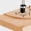 Fraise Goulotte HW Avec Queue De 8mm FESTOOL HW S8 R6,4 KL - 490982