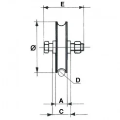 Roue En Acier Zingué Ø100 Mm AVL - Gorge Ronde Ø16 Mm - Vis 12 C 60 Mm - Charge 350 Kg - 916100A