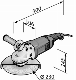 Meuleuse T-Rex 260W Ø230 Mm L 26-6 230 FLEX - Avec Accessoires - 436704 -Toit Outils Pro FLE00073 3