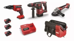Lot 18V FLEX - Visseuse Plaquiste + Perforateur + Meuleuse - 3 Batteries + Chargeur + Accessoires