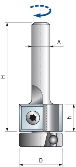 Fraise Droite à Plaquettes Interchangeables à Roulement FREUD - Ø19 H12/70 Q8 Z2 - F03FA14729 -TG74MD CB3