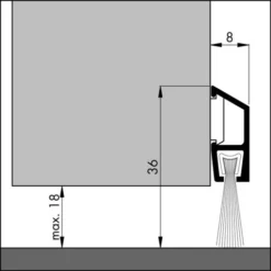 Profil Alu Anodisé Avec Brosse IDS-BA ELTON - Argent - Fixation Invisible - 3.00 ML + 3 Boîtes D'accessoires - 305601