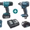 Lot 2 Machines MAKITA 18V 3 Batteries 3Ah + Chargeur + Perceuse Visseuse DDF453 + Visseuse à Choc DTD152 - LMK1