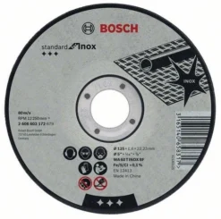 Disque à Tronçonner BOSCH à Moyeu Plat Standard Inox Rapido 125X1.6 MM - Lot De 25 - 2608603172