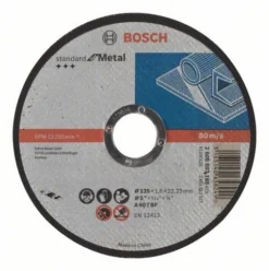 Disque à Tronçonner BOSCH à Moyeu Plat Standard Pour Le Métal 125X1.6 MM - Lot De 25 - 2608603165