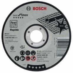 Disque BEST à Tronçonner BOSCH à Moyeu Plat Spécial Inox 125X1.5 MM - Lot De 25 - 2608603496