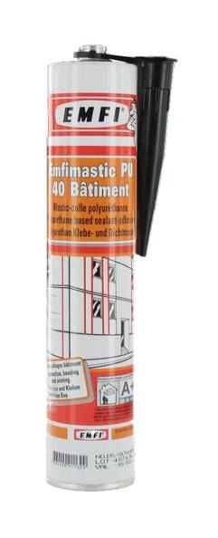 Mastic Polyuréthane EMFI PU 40 FC - Noir - Cartouche De 300 Ml - Lot De 25 - 74088DE052