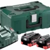 Pack énergie 18V METABO 2 Batt. 8,0 Ah LiHD + Charg. ASC 145 + Coffret MetaBox - 685131000
