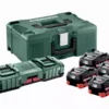 Pack énergie 18V METABO 4 Batt.8,0 Ah LiHD + Charg. ASC 145 Duo + Coffret MetaBox - 685135000