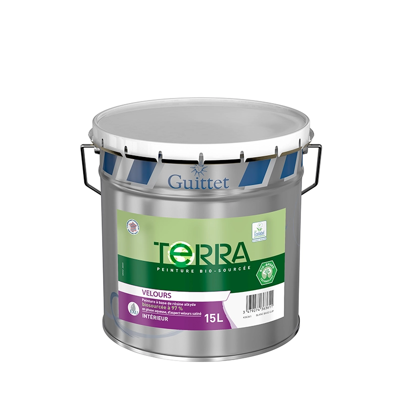 Peinture Terra Velours GUITTET Blanc 15L - 26908 1 Peinture Terra Velours GUITTET Blanc 15L - 26908