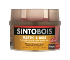 Mastic SINTOBOIS FIN + Tube Durcisseur SINTO - Acajou - Boite 500 Ml - 33871