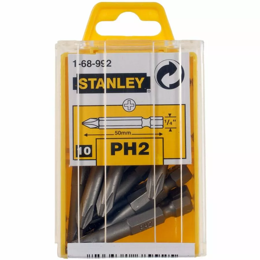 Stanley Lame De Vissage Longue Phillips Ph2 50mm - 10pieces - 1-68-992 1 Stanley Lame De Vissage Longue Phillips Ph2 50mm - 10pieces - 1-68-992