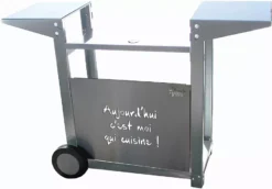 Chariot Pour Plancha 2 Feux - Tout INOX Avec Façade - CHI008