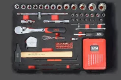 Valise Trolley + 136 Outils SAM OUTILLAGE Fermeture à Clé - CP-136N -Toit Outils Pro cp 136n 04