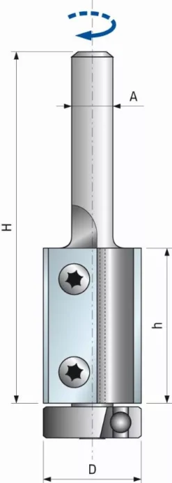Fraise Droite à Plaquettes Interchangeables à Roulement FREUD - Ø19 H30/90 Q8 Z2 - F03FA13925 -TG74MD CE3
