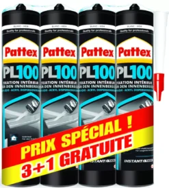 Colle Fixation PL100 PATTEX - High Tank - Blanc - Lot 3+1 - 798270